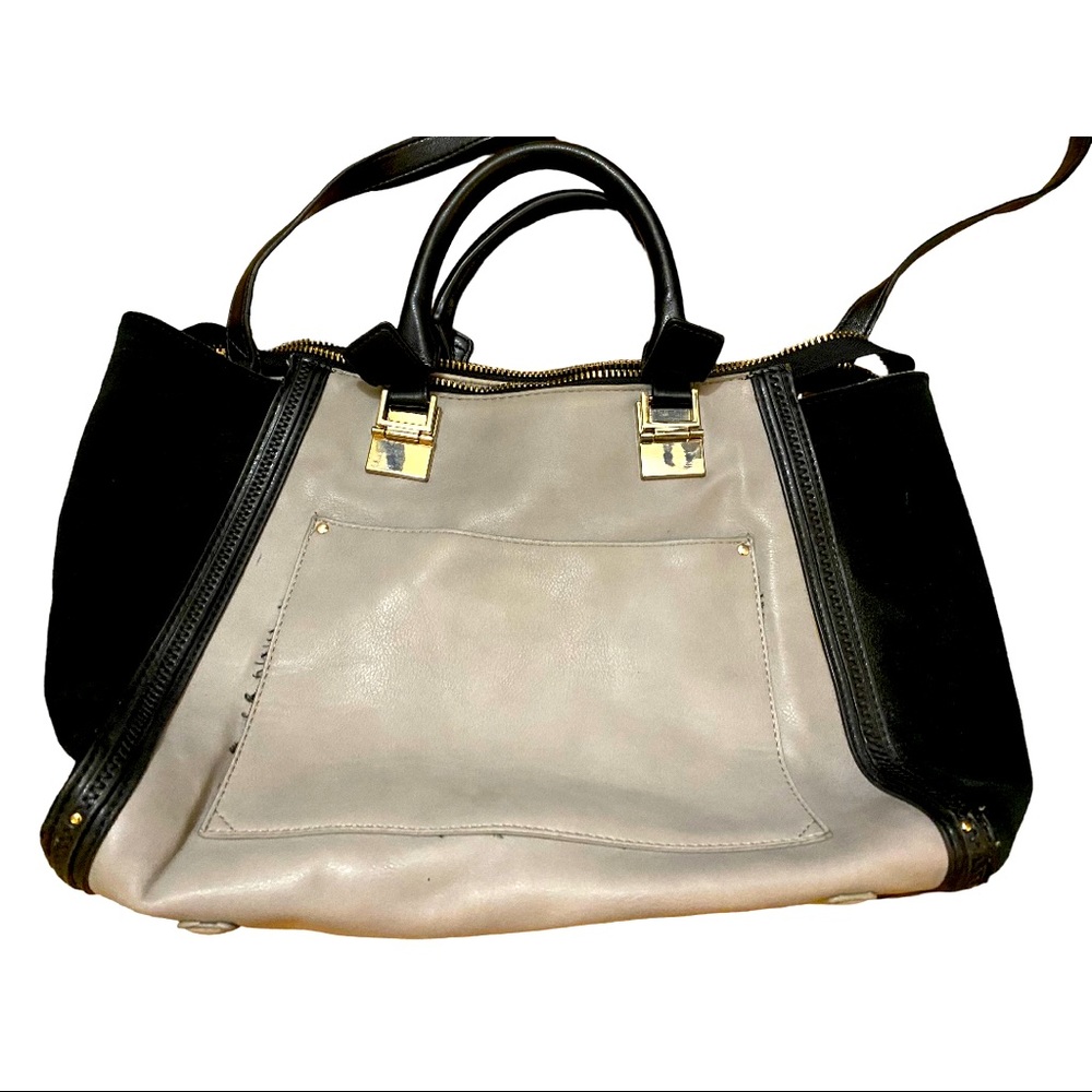 Leather & suede- ish 11”x17” briefcase - style bag